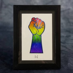 Gay Pride fist ($25) screen print