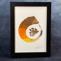 Ourobearos bear pride with  paw screen print and framed** (#3) $25